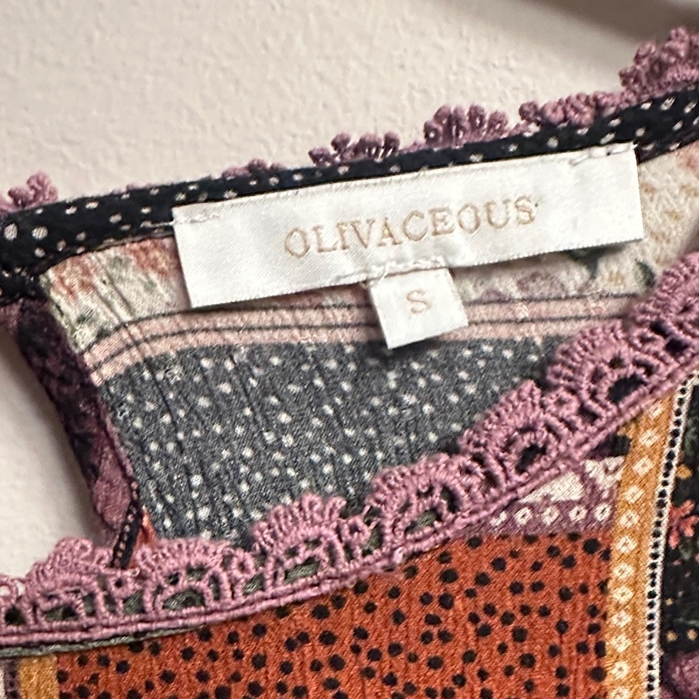 Olivaceous Multicolor Patchwork Blouse - image 2